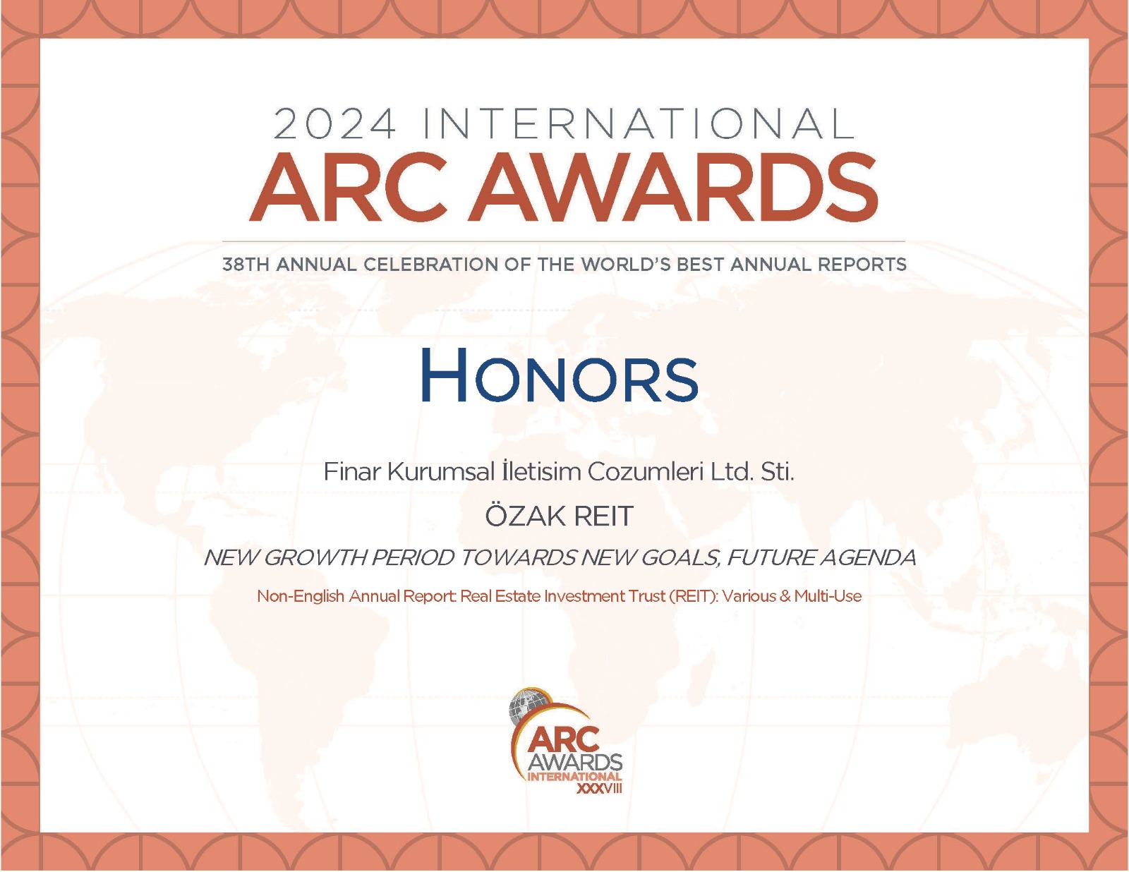 İngilizce Olmayan Yıllık Rapor Onur Ödülü